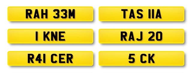 Number plates from Our Stock